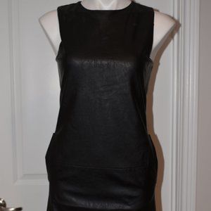 *BNWT& Faux leather dress w/pockets! CUTE!